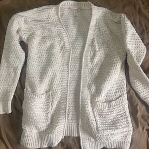 Girl’s Cat & Jack Cozy White Knit Cardigan